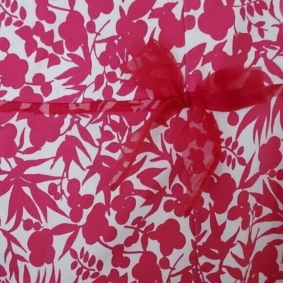 Autography NY Sz 2 Hot Pink Floral A‎ Line Full Skirt Midi Retro Flowers White - Picture 2 of 2